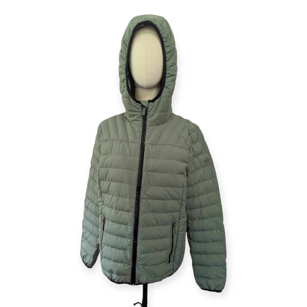 Michael Kors Ultra Light Down Filled Puffer Coat Olive Green